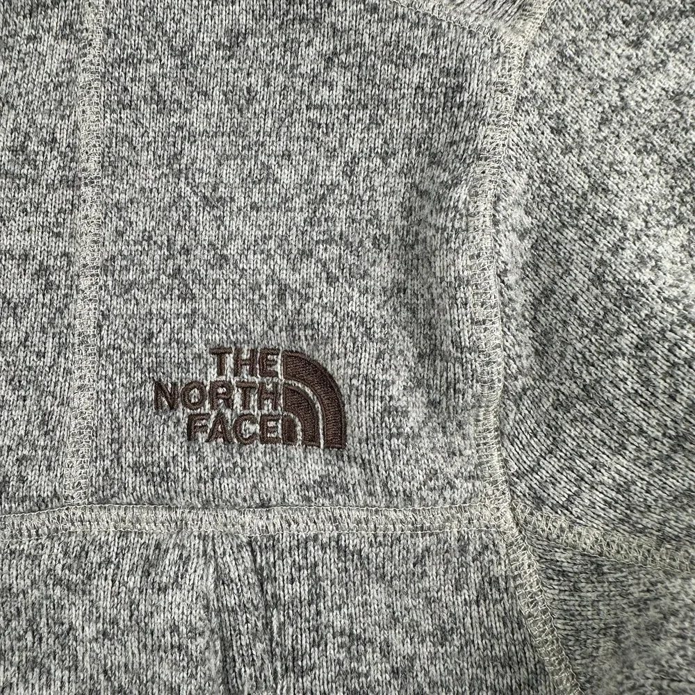 The North‎ Face Men's Beige Gray 1/4 Zip Pullover Fleece Size Small Sweater